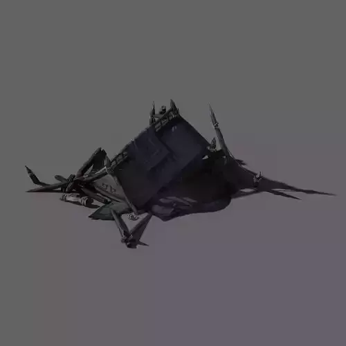 Barracks - broken tent 02 3D model
