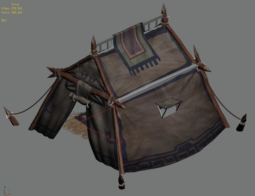 Barracks - Tent 03 3D model_1