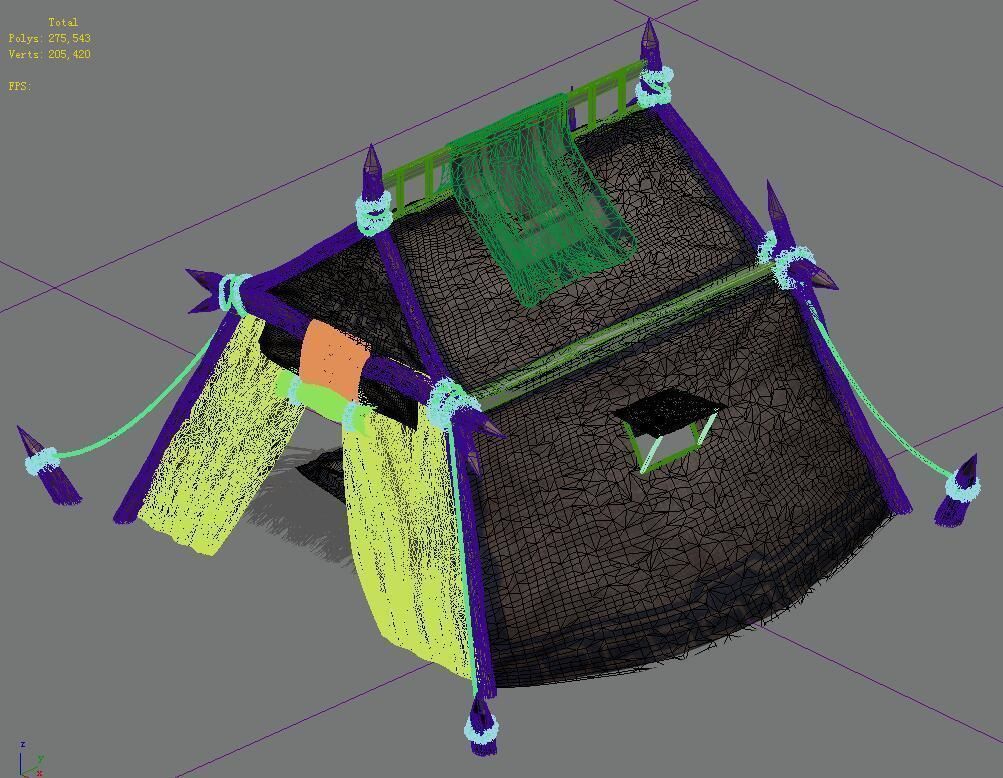 Barracks - Tent 03 3D model_2