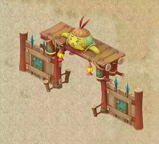 Cartoon version - city gate - wall 0103