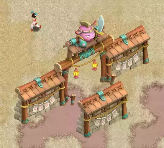 Cartoon version - city gate - wall 0203