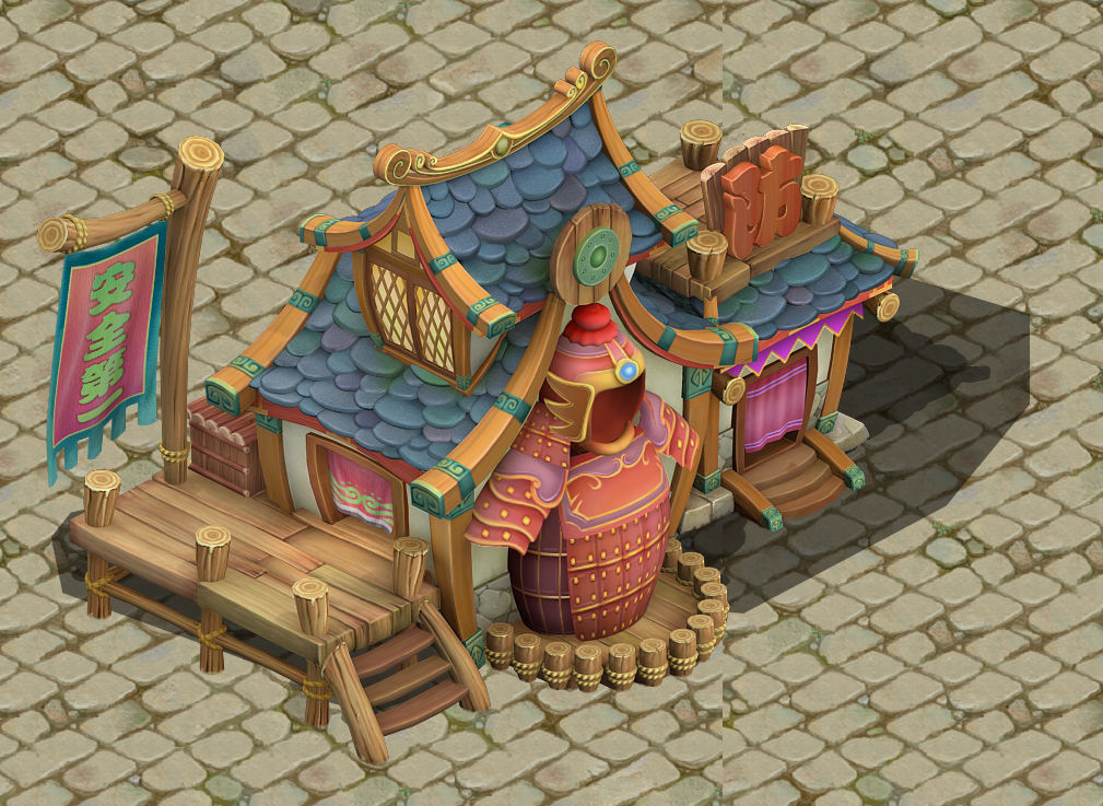 Cartoon version - armor shop 3D model_2