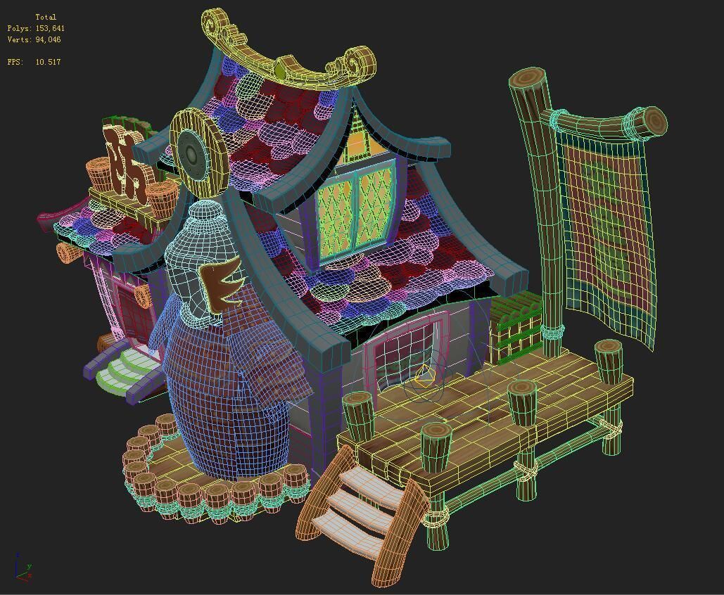 Cartoon version - armor shop 3D model_5