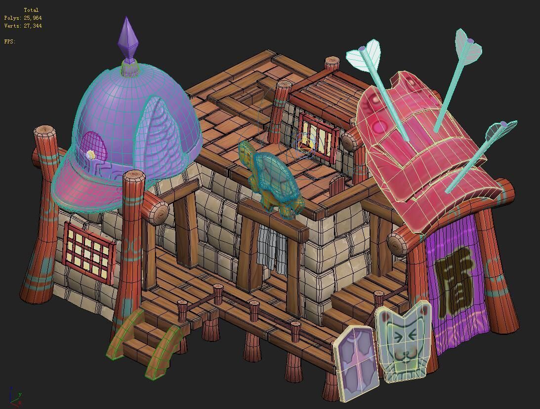 Cartoon Edition - Armor Shop 03 3D model_4