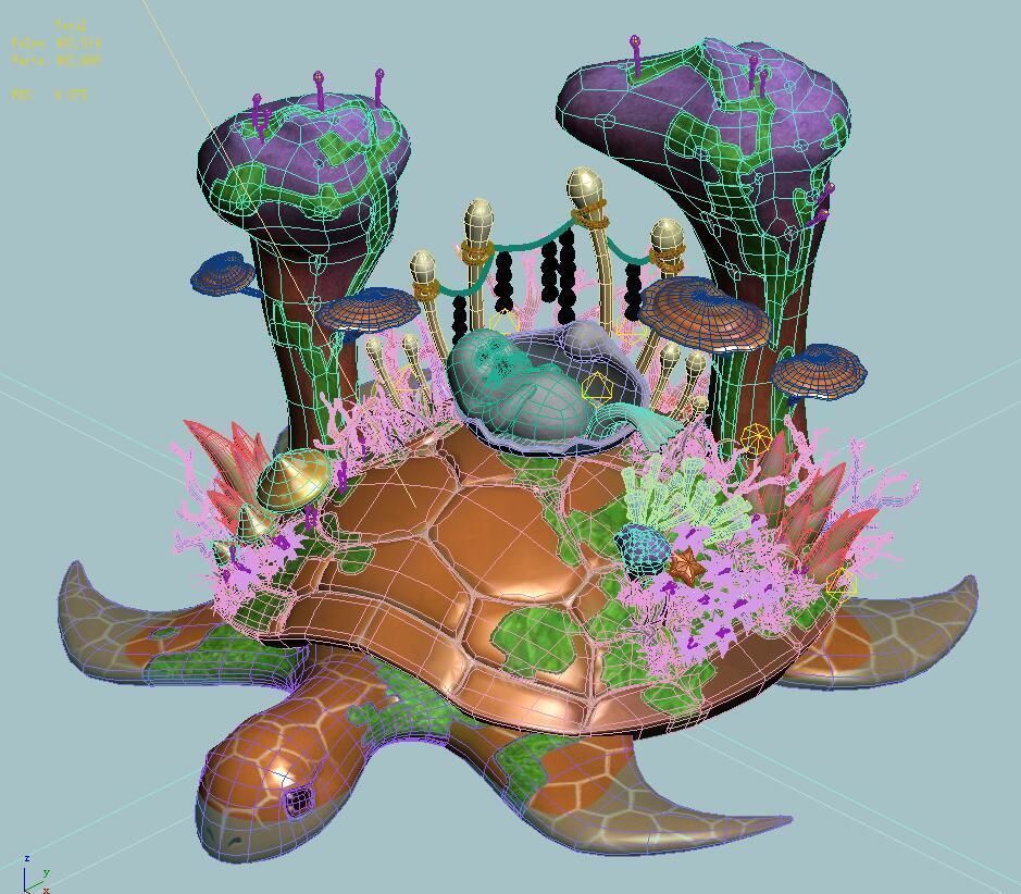 Cartoon version - seabed entrance 3D model_3