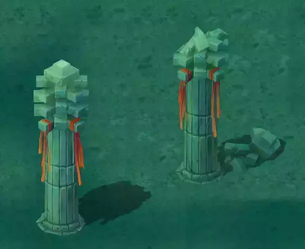 Cartoon version - pyramid front pillar