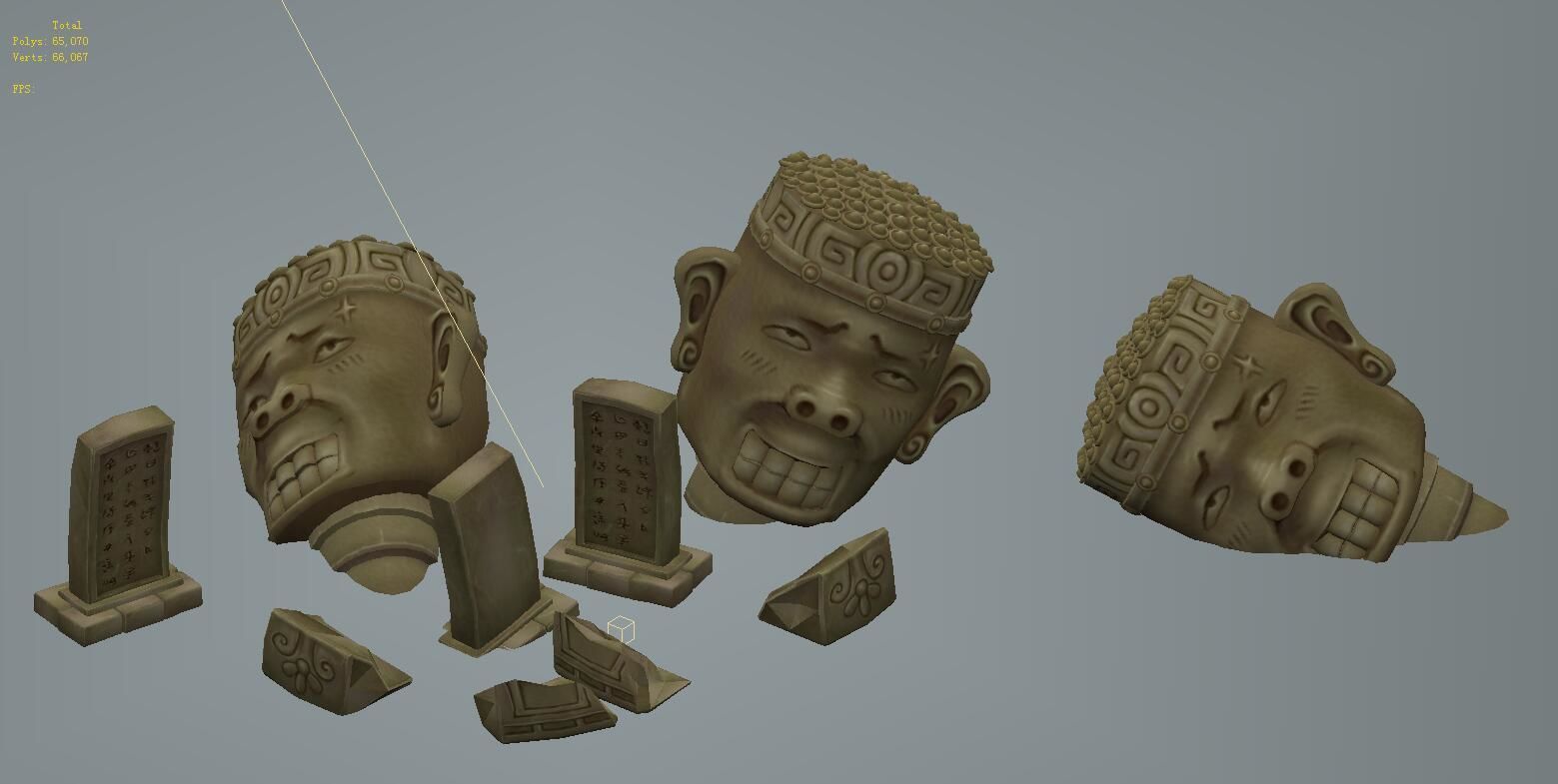 Cartoon version - statue 03 3D model_2