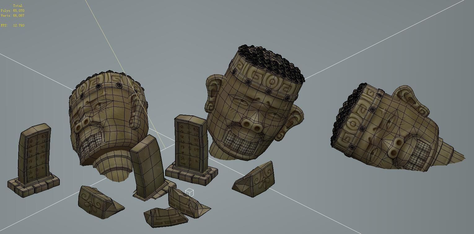 Cartoon version - statue 03 3D model_3