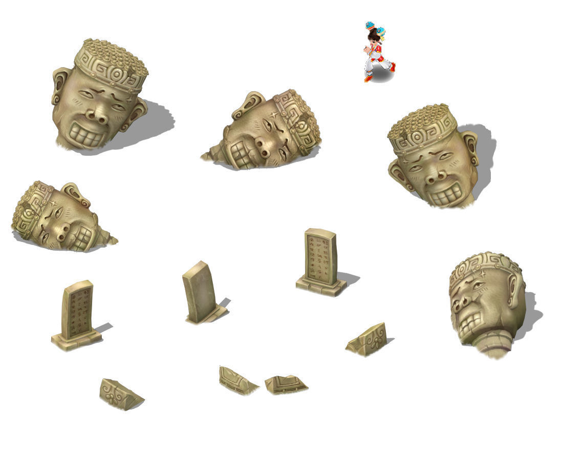 Cartoon version - statue 03 3D model_1