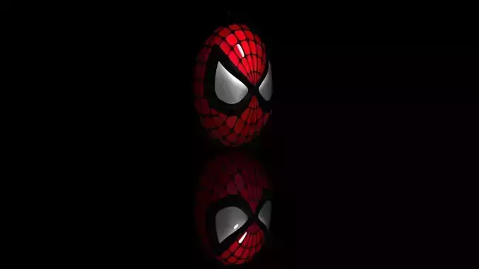 Spiderman Head Keychain Red with Black Lines