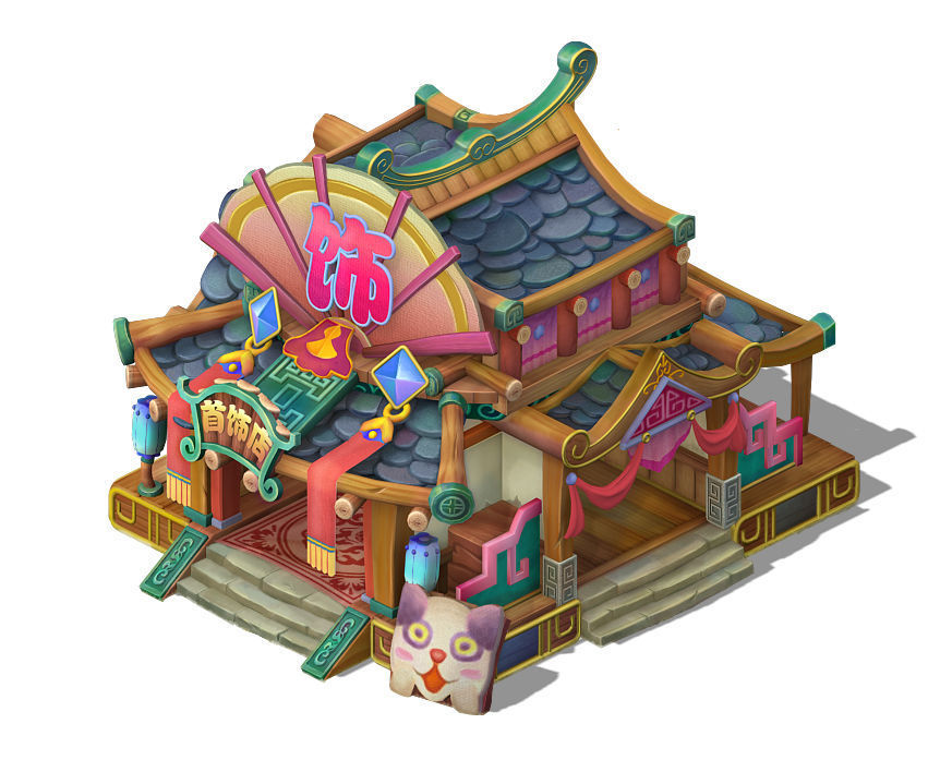 Cartoon version - jewelry shop 3D model_2