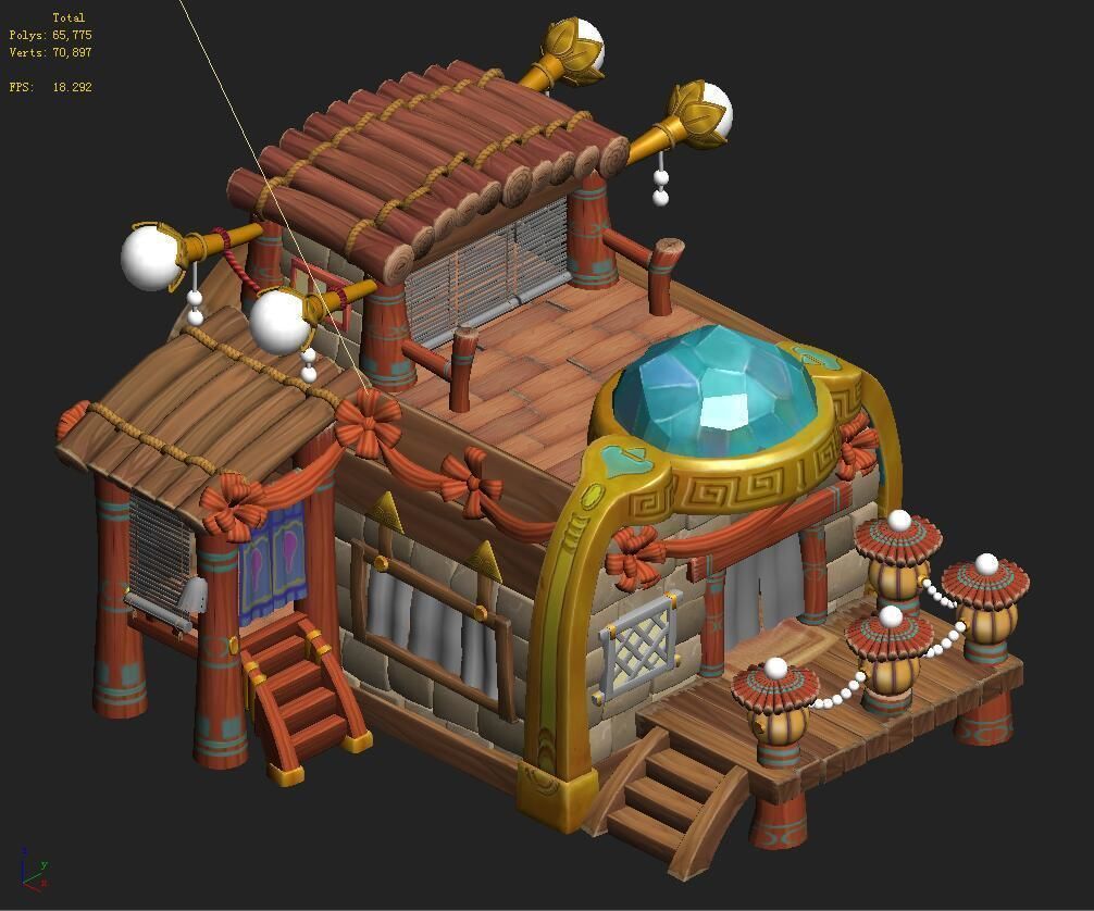 Cartoon version - jewelry shop 03 3D model_5