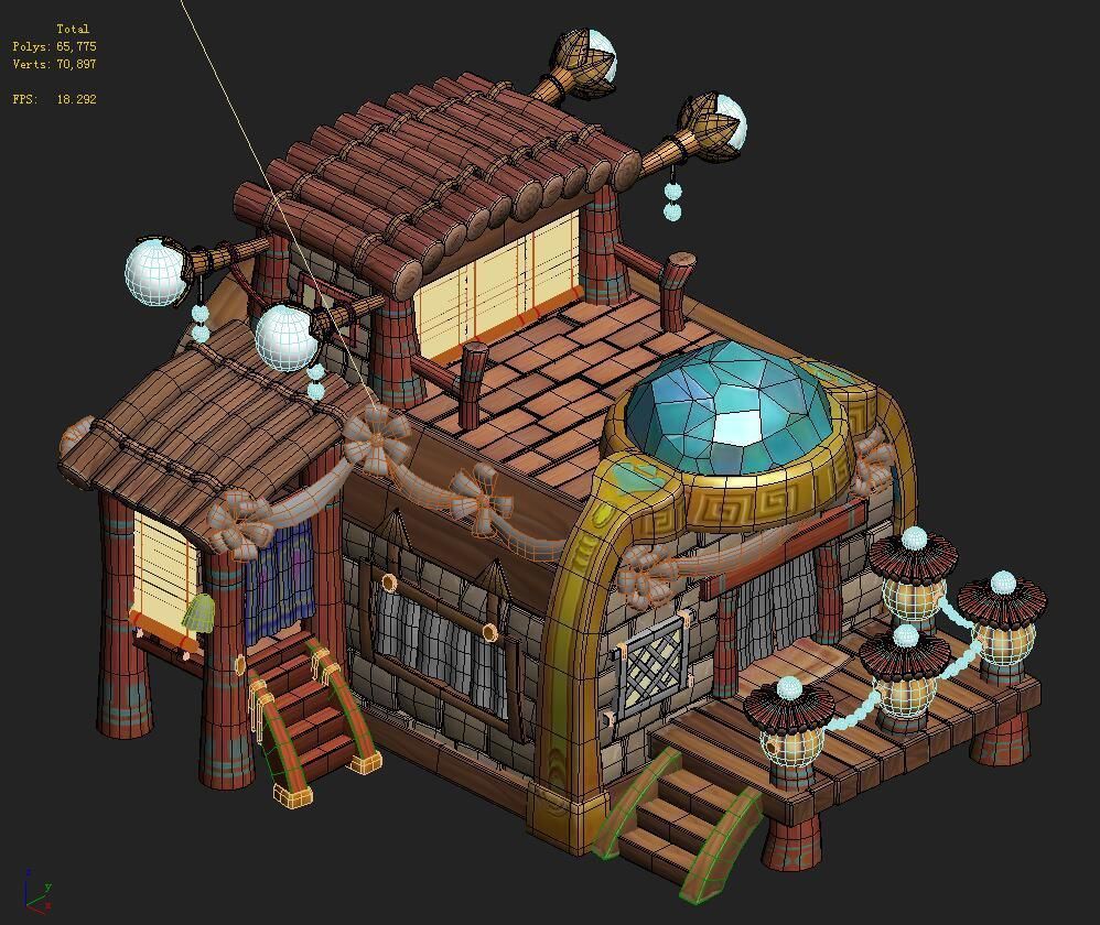 Cartoon version - jewelry shop 03 3D model_4