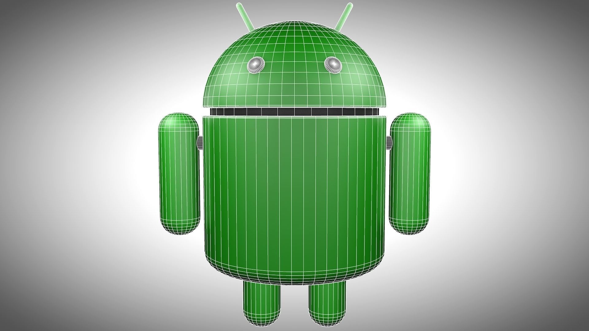 Android Robot - 3D Logo Low-poly 3D model_13