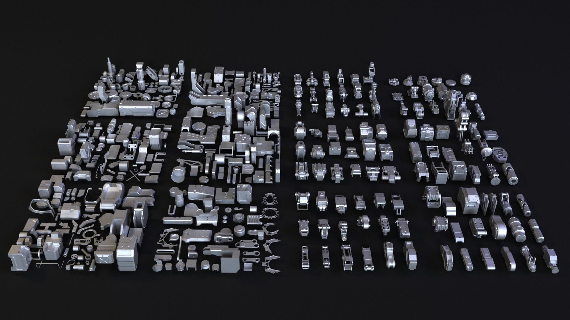 Kitbash city 3D model_3