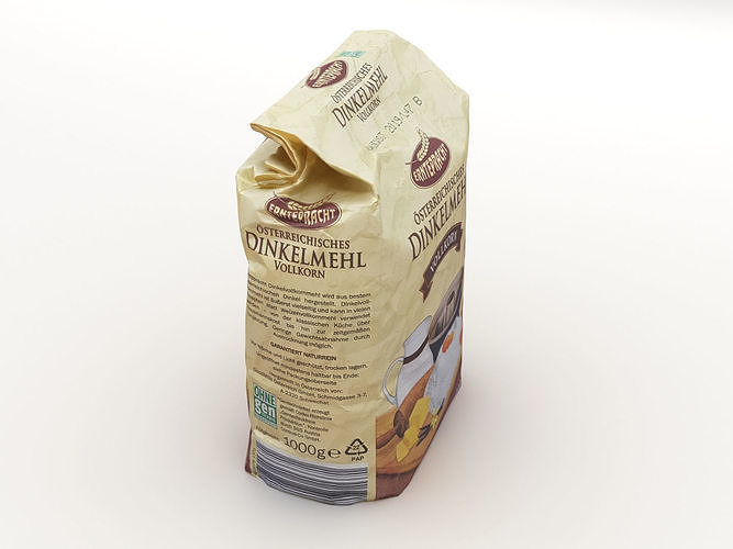 Flour Bag 3d model Low-poly 3D model 4