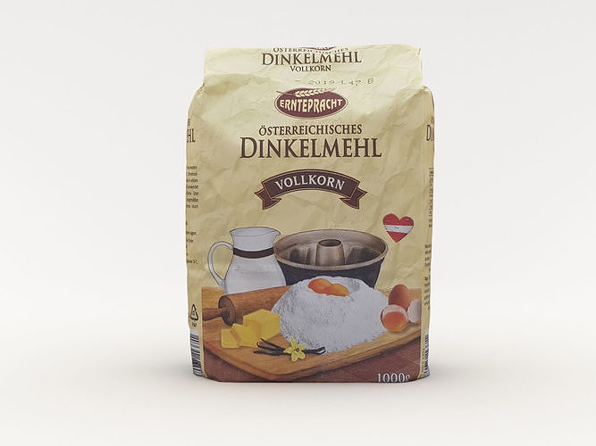 Flour Bag 3d model Low-poly 3D model 6