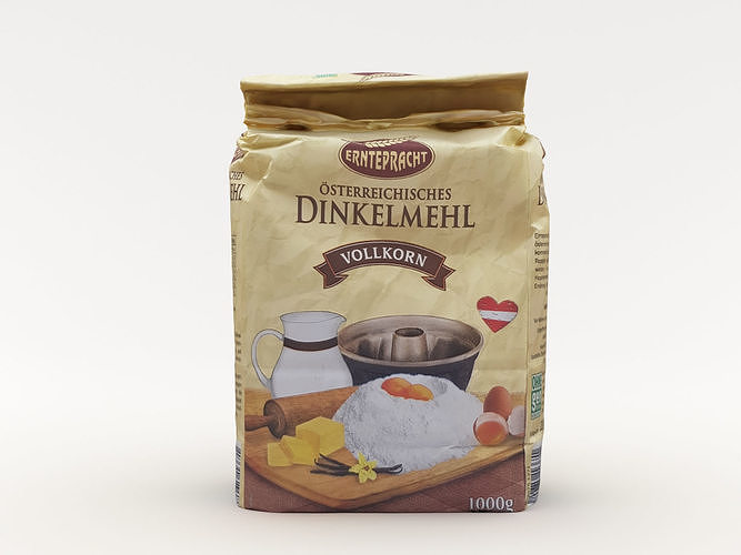 Flour Bag 3d model Low-poly 3D model 2