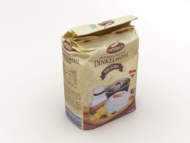 Flour Bag 3d model Low-poly 3D model 3
