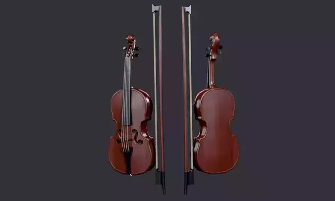 Violin Instrument Game Ready 01 Low-poly 3D model