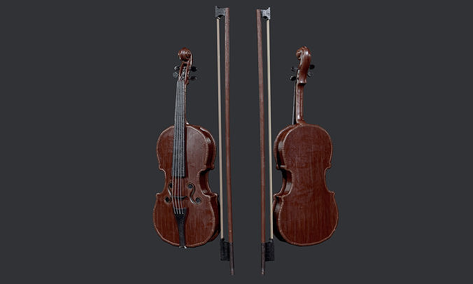 Violin Instrument Game Ready 02 Low-poly 3D model