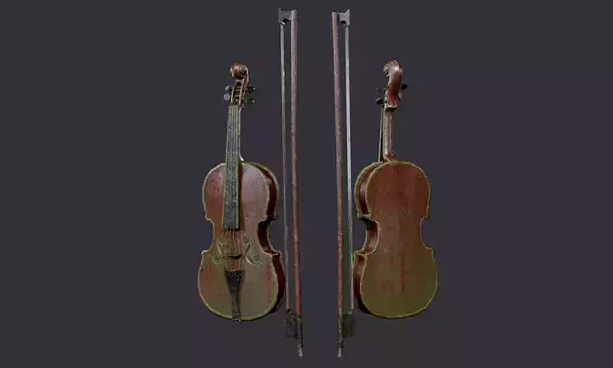 Violin Instrument Game Ready 04 Low-poly 3D model