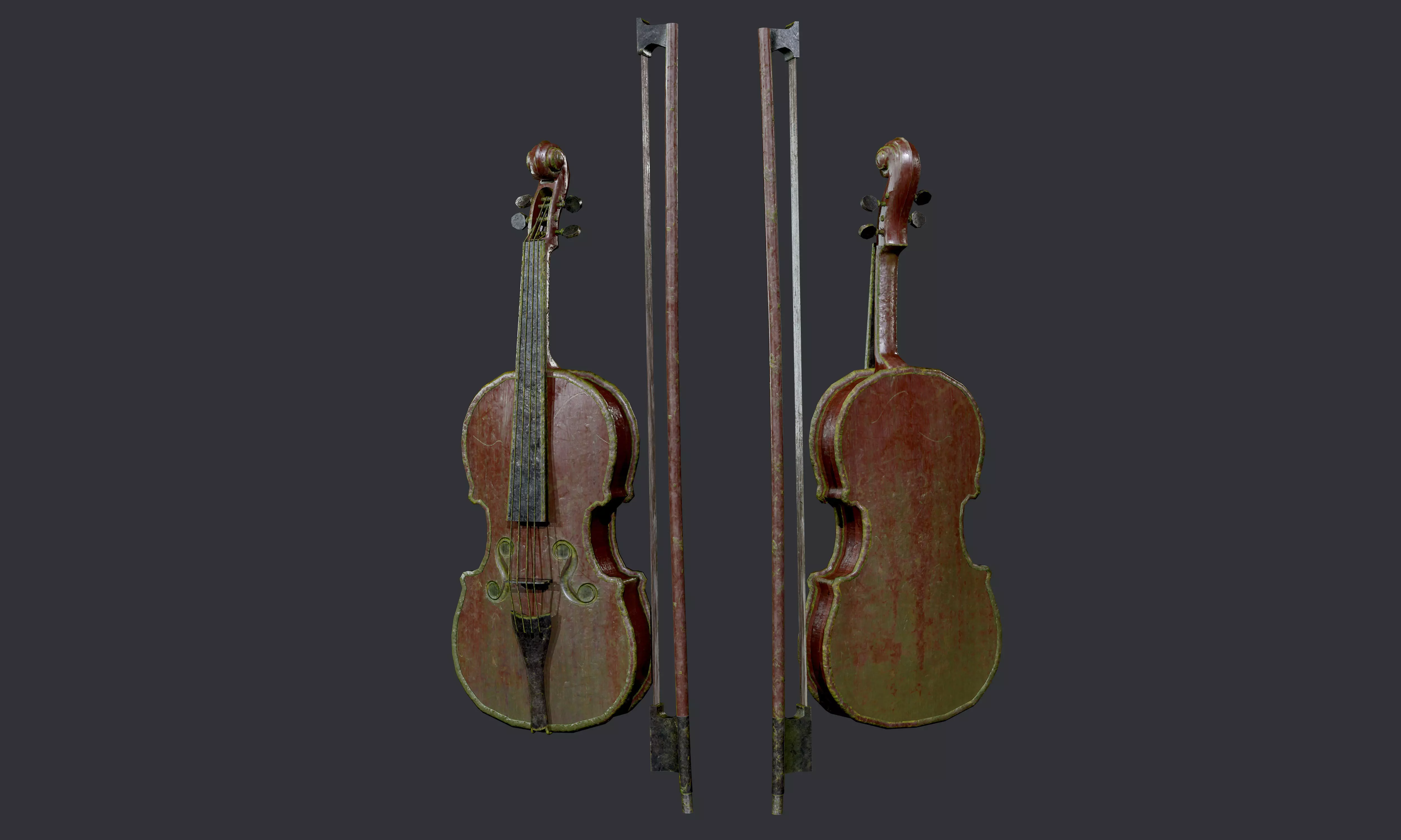 Violin Instrument Game Ready 04 Low-poly 3D model_0