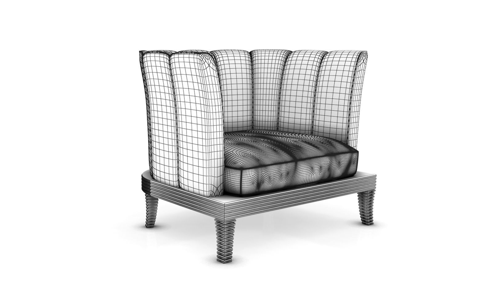 Modern Arm Chair 01 3D model_3