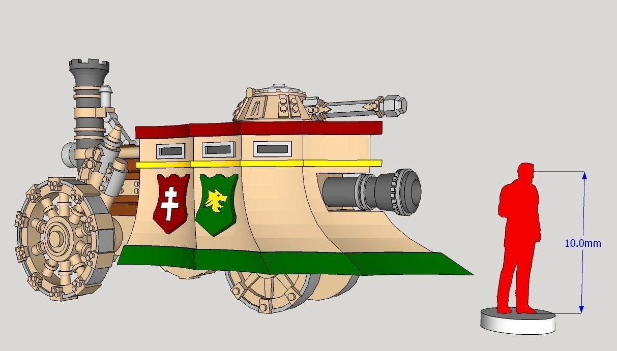 10mm Imperious Steam Tank 3D print model_1