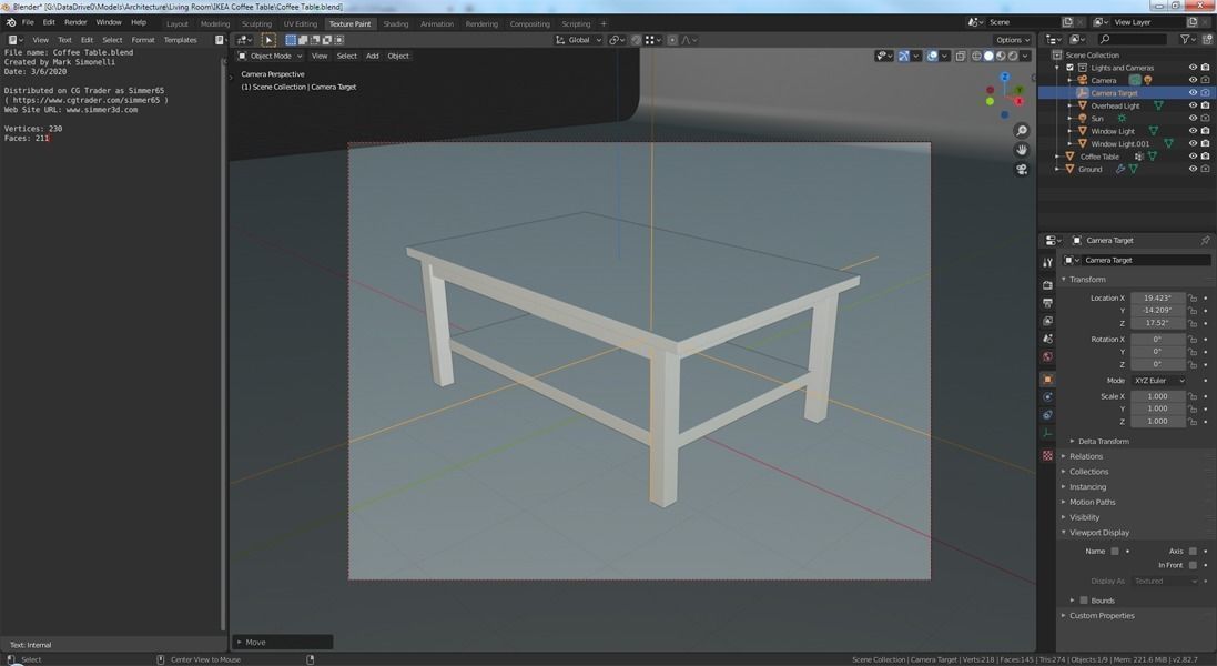 Lo-Poly Coffee Table Low-poly 3D model_8