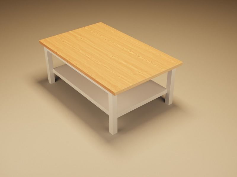 Lo-Poly Coffee Table Low-poly 3D model_1