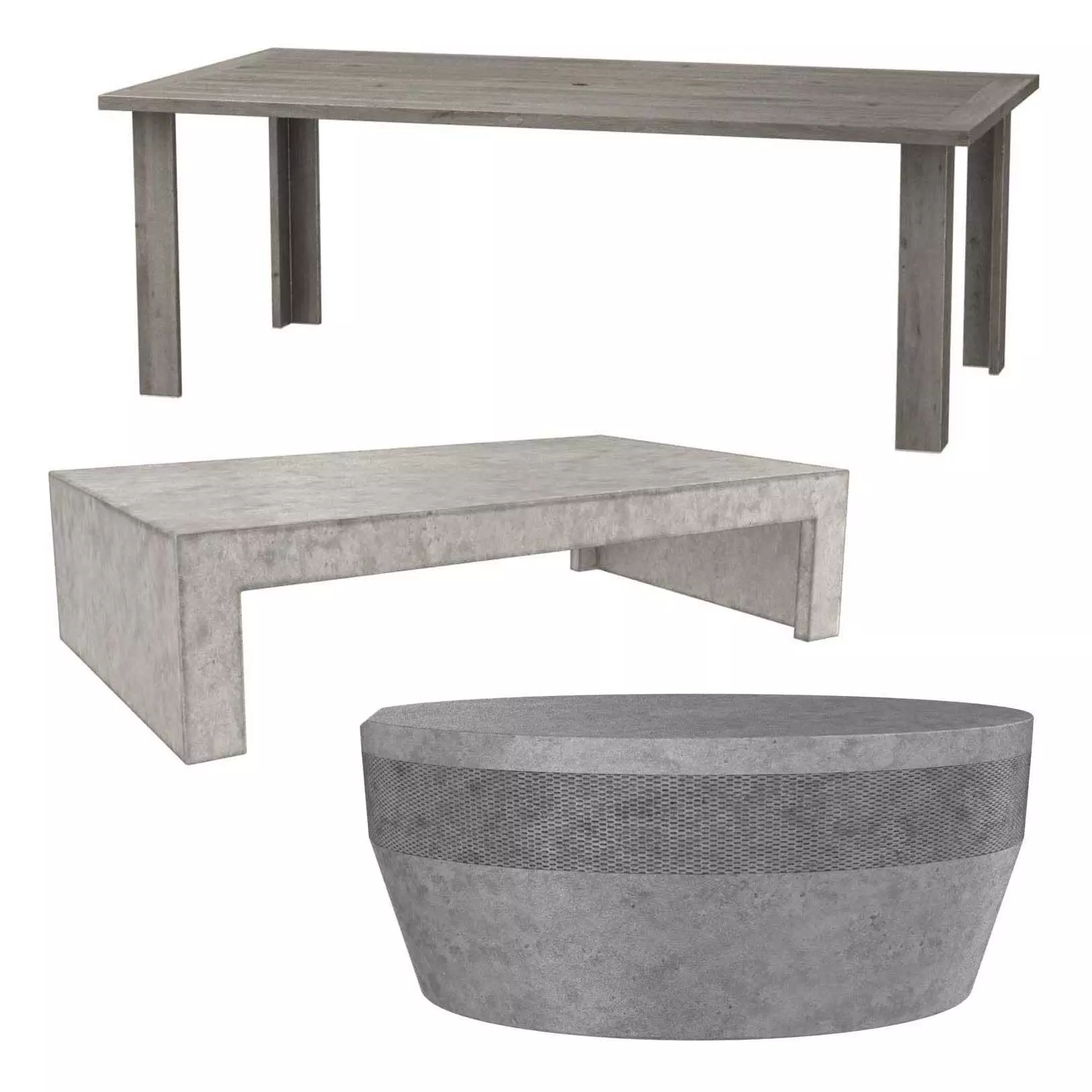 Three tables collection 3D model_0