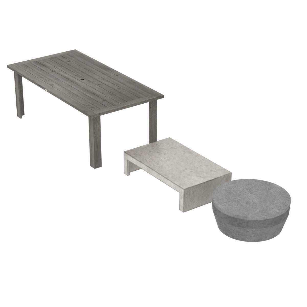 Three tables collection 3D model_14