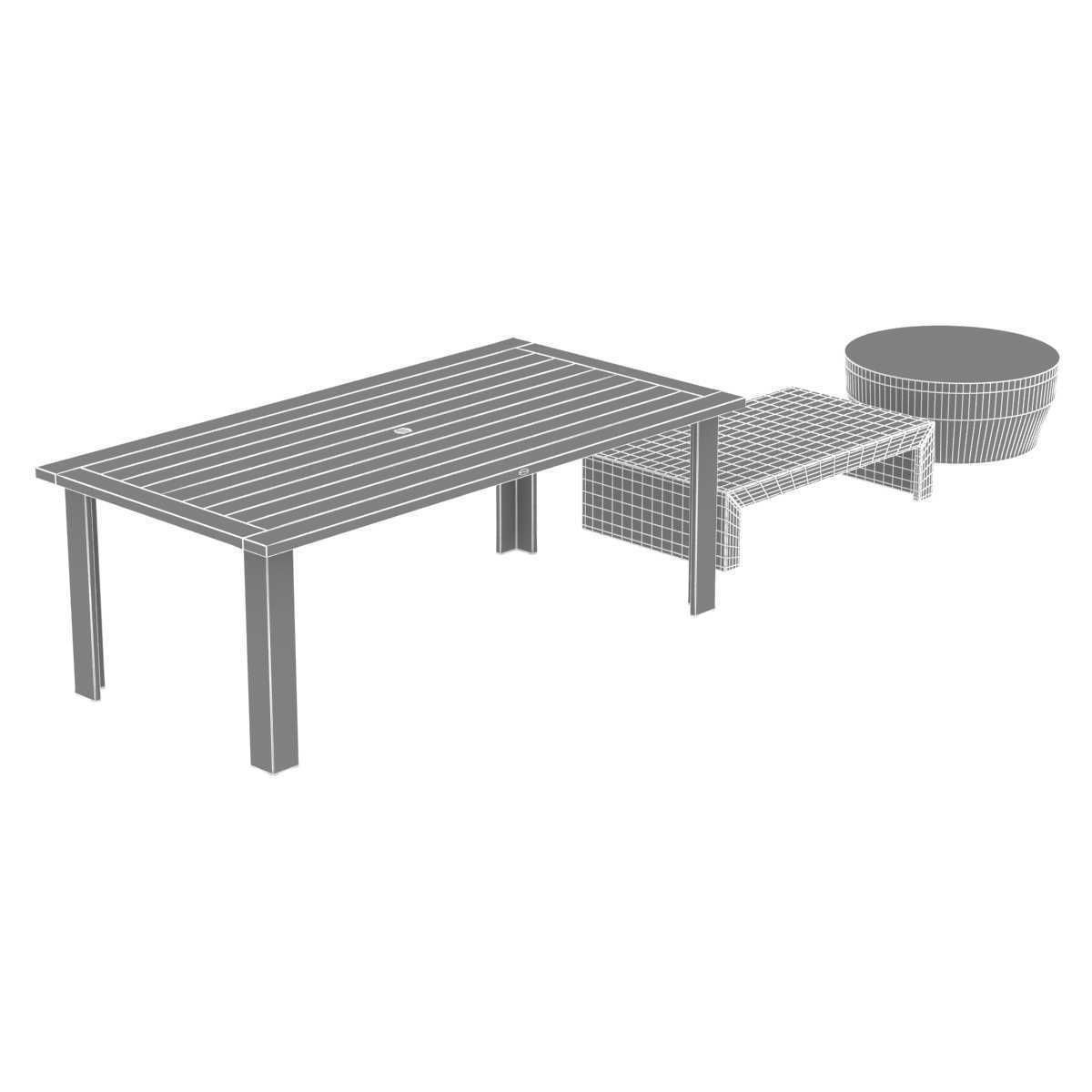 Three tables collection 3D model_16