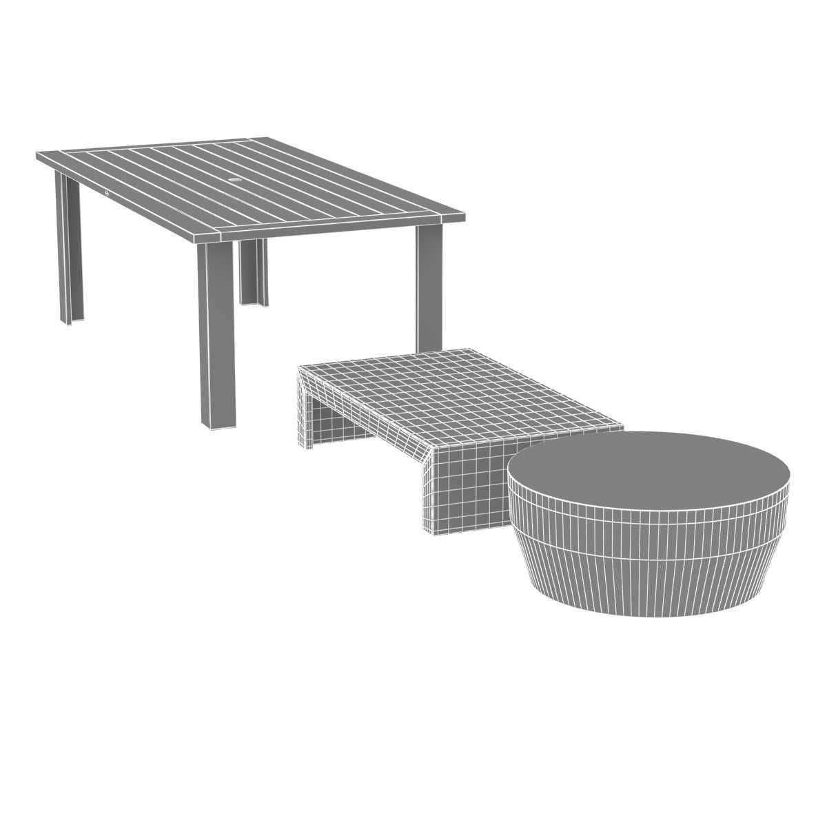 Three tables collection 3D model_17