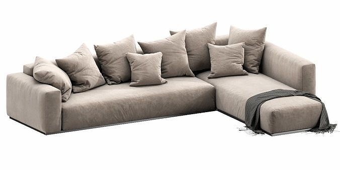 Flexform Lario Chaise Lounge 3D model 4