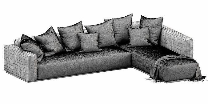 Flexform Lario Chaise Lounge 3D model 7