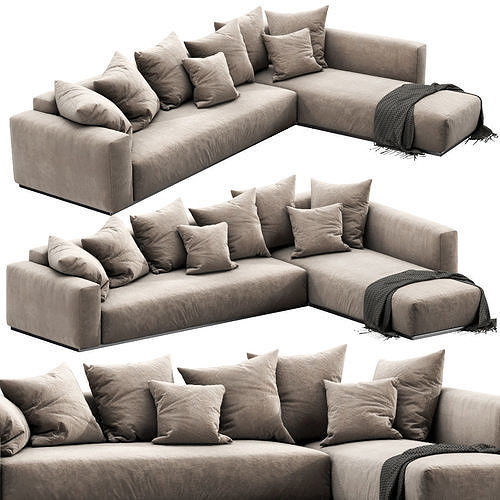 Flexform Lario Chaise Lounge 3D model 6
