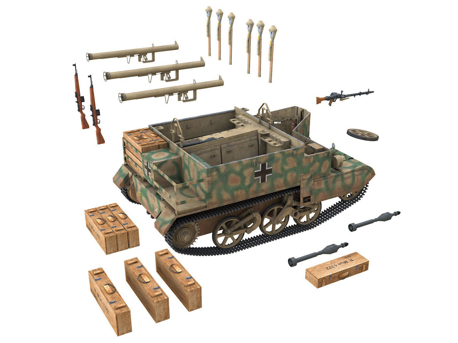 Bren Gun Carrier - BUC - German Army 3D model_12