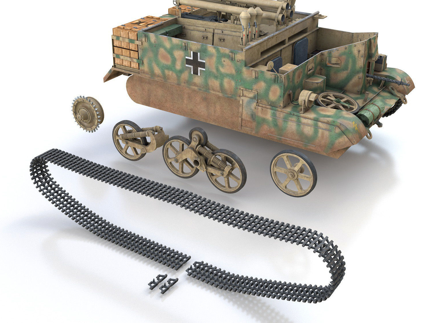 Bren Gun Carrier - BUC - German Army 3D model_13