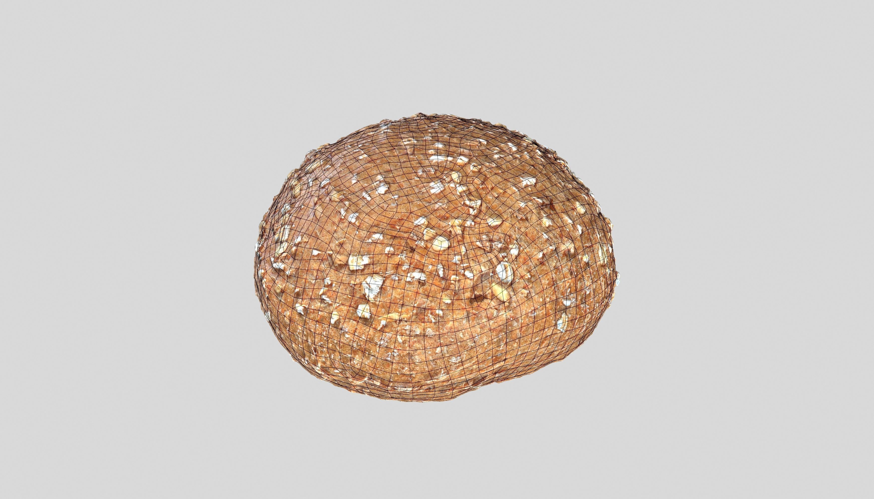 Brown Bread Bun Photoscan Low-poly 3D model_11