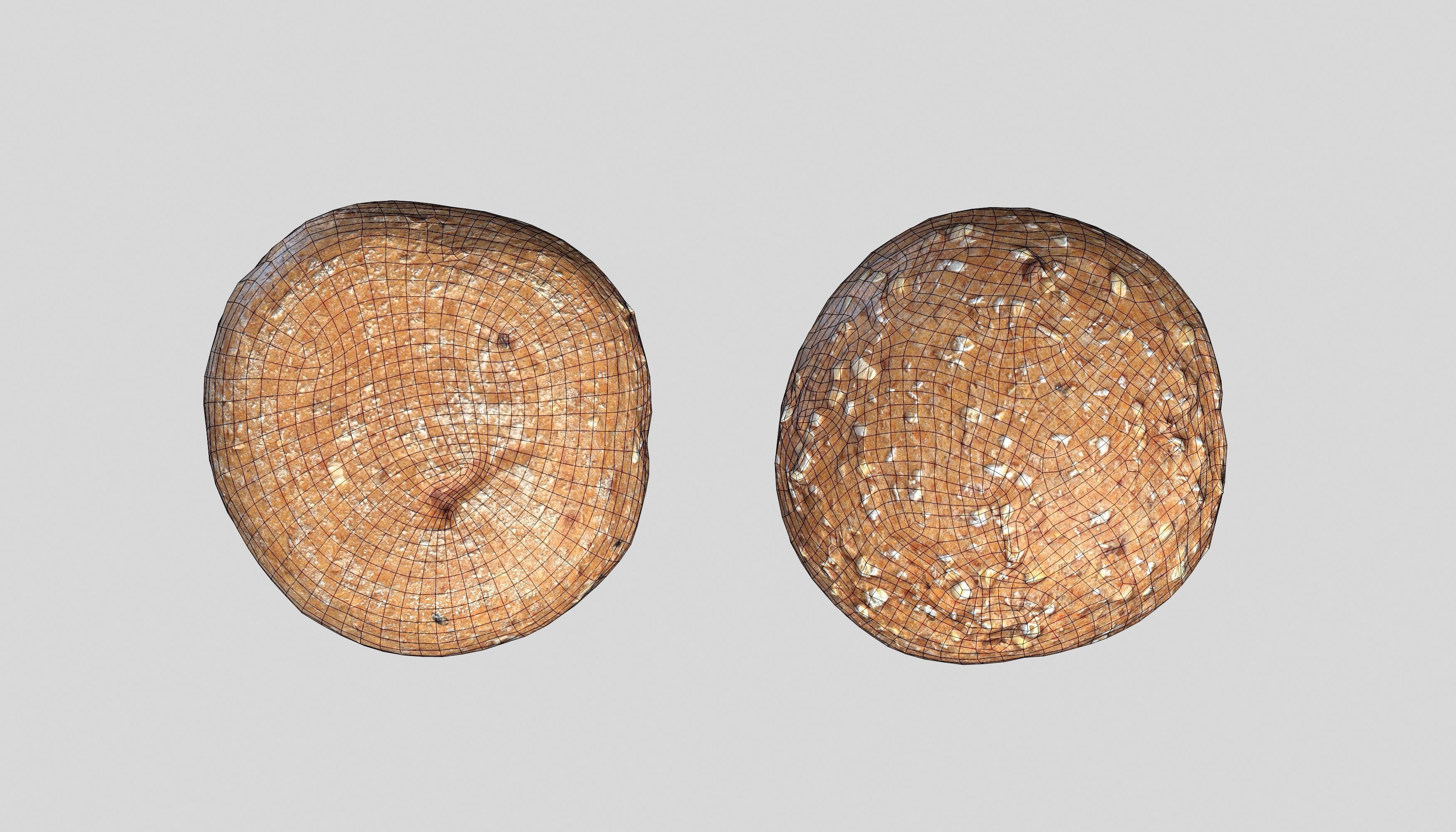 Brown Bread Bun Photoscan Low-poly 3D model_5