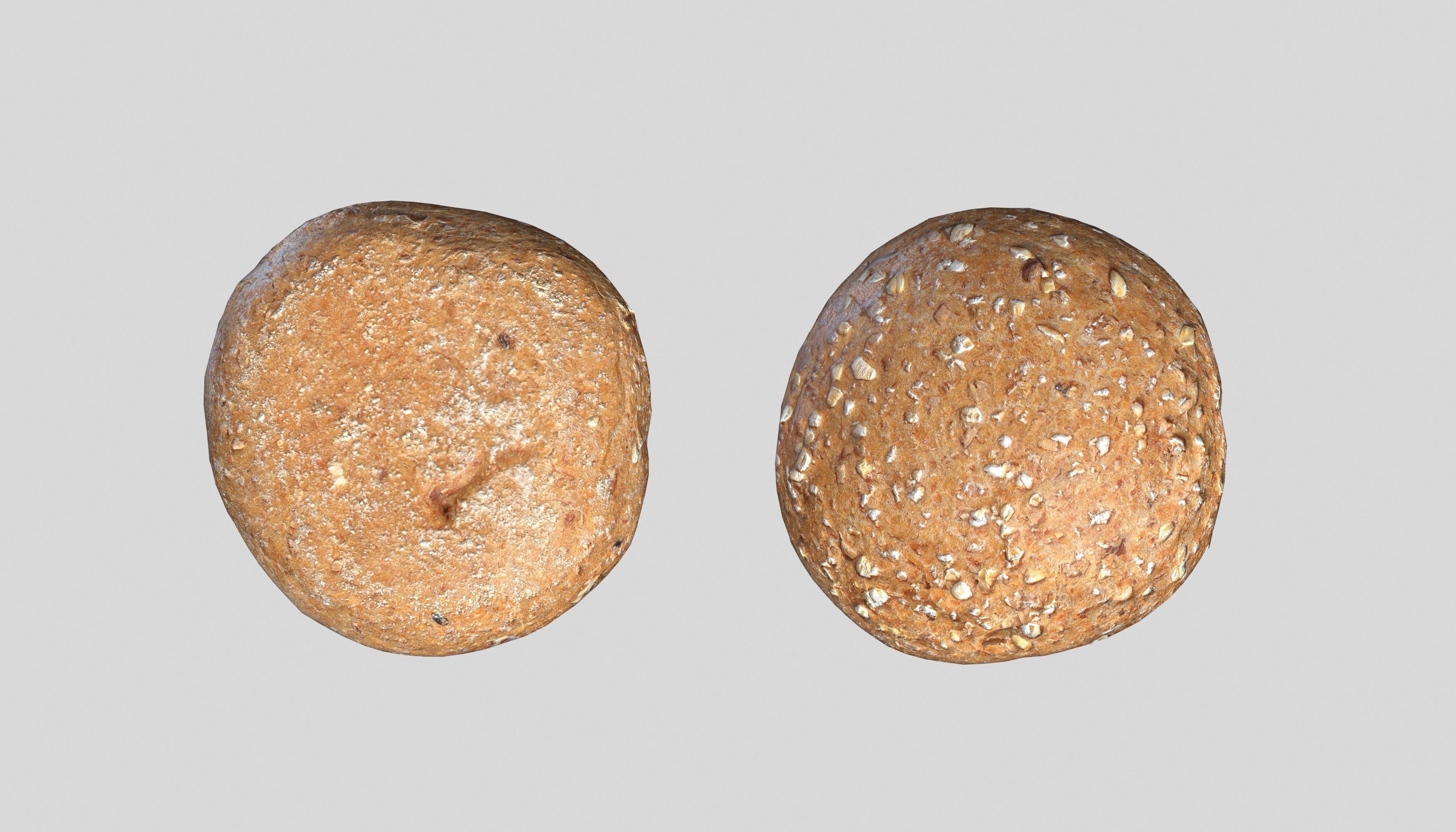 Brown Bread Bun Photoscan Low-poly 3D model_10