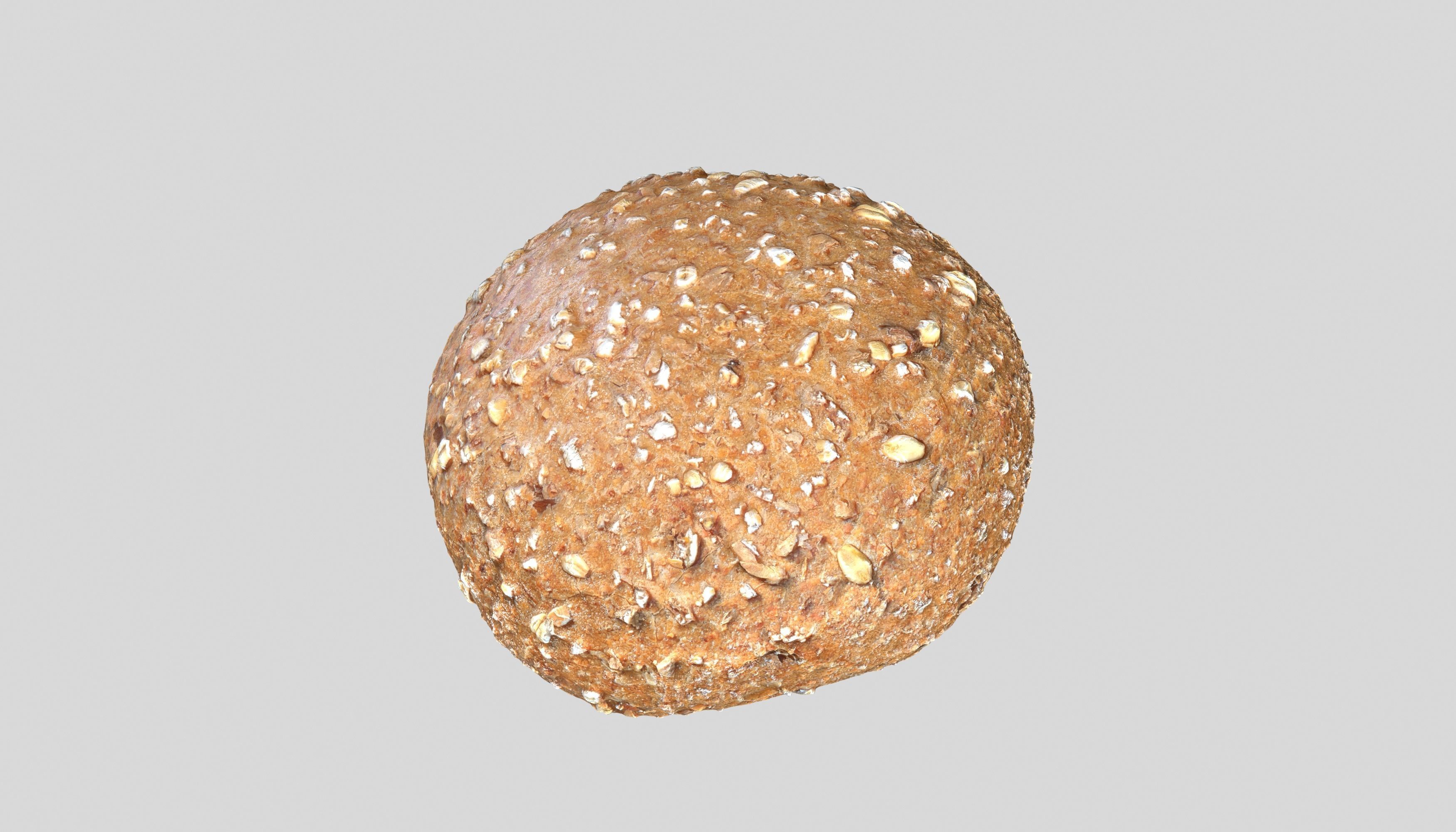 Brown Bread Bun Photoscan Low-poly 3D model_3