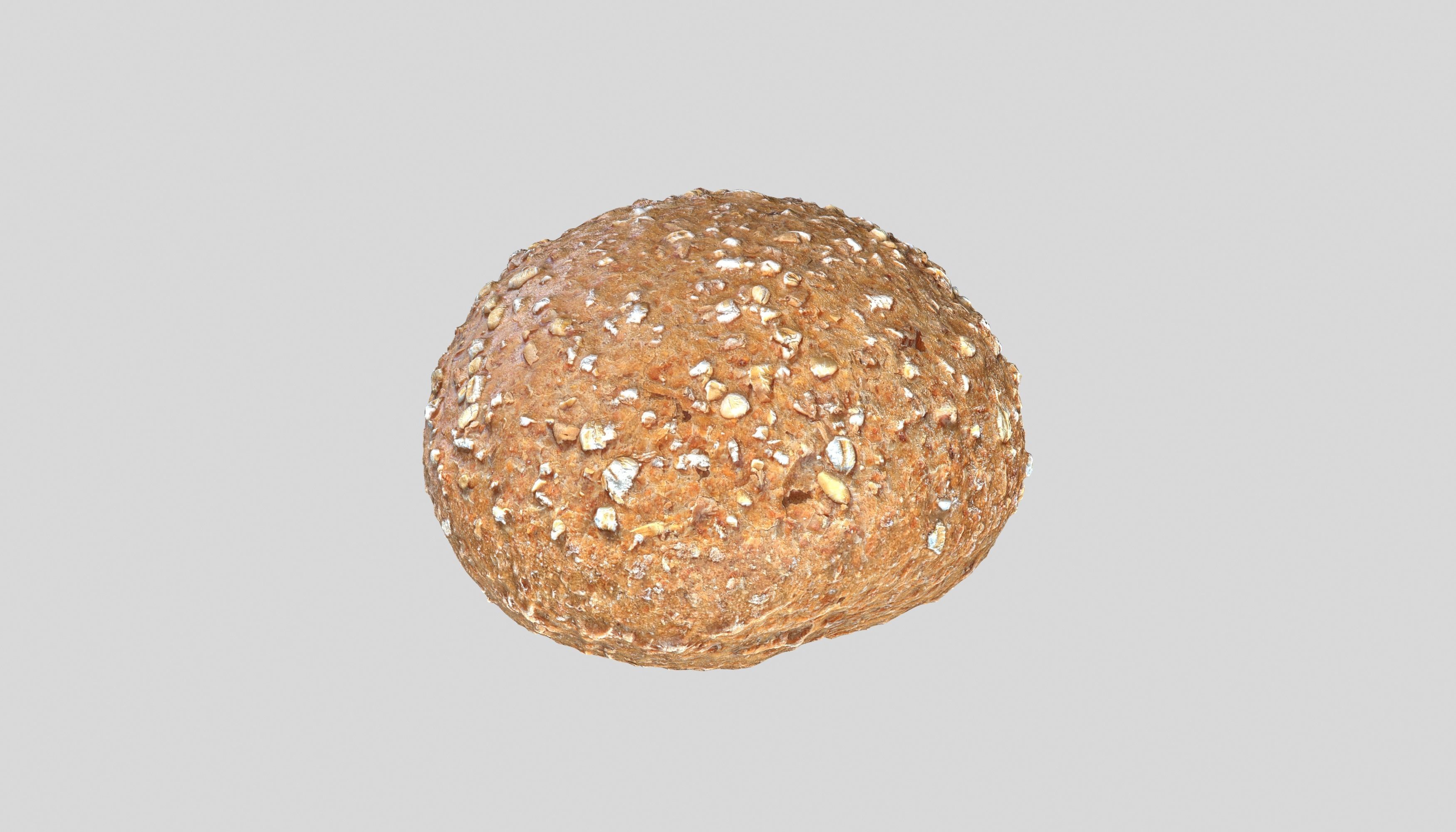 Brown Bread Bun Photoscan Low-poly 3D model_1