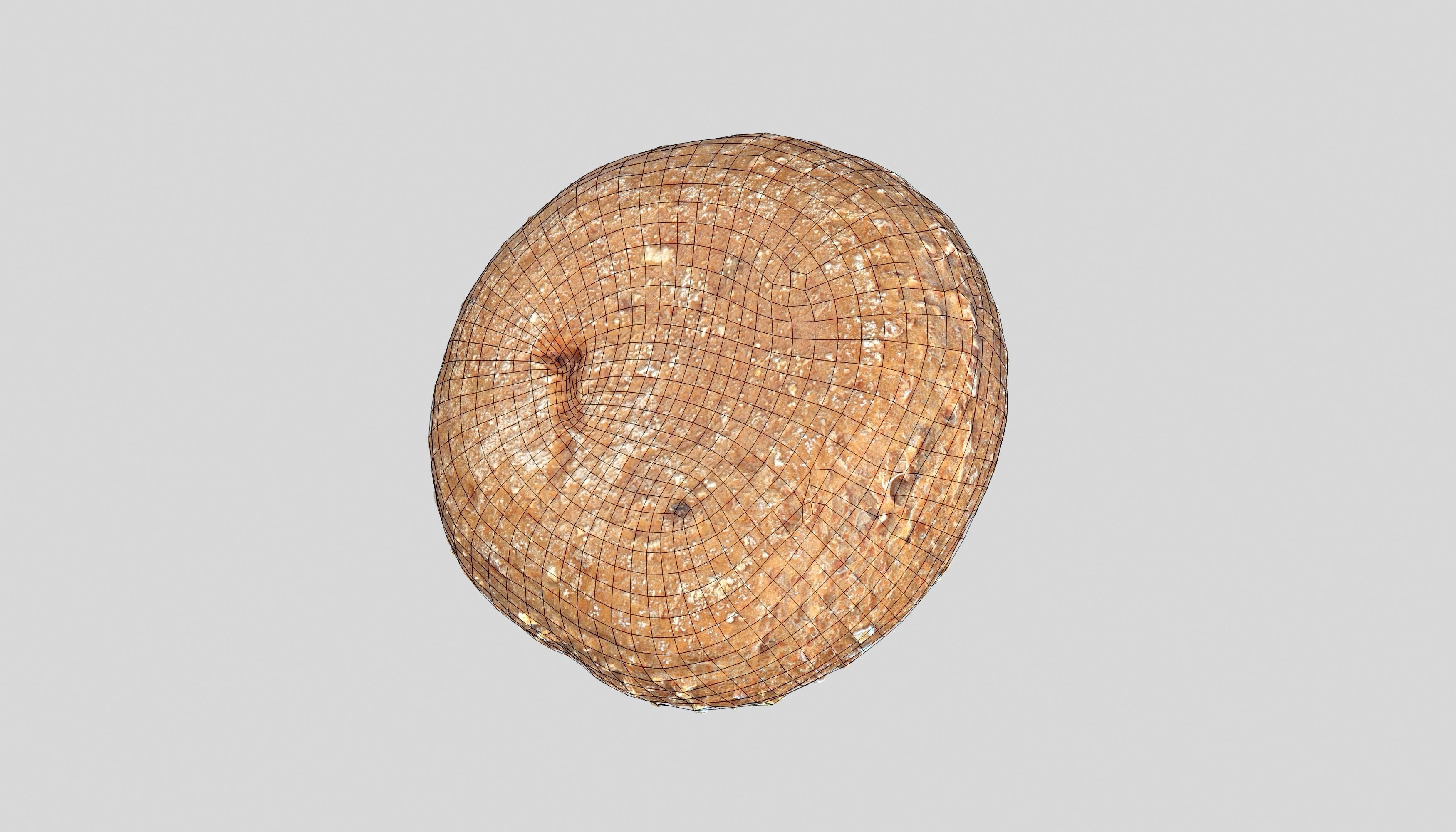 Brown Bread Bun Photoscan Low-poly 3D model_8
