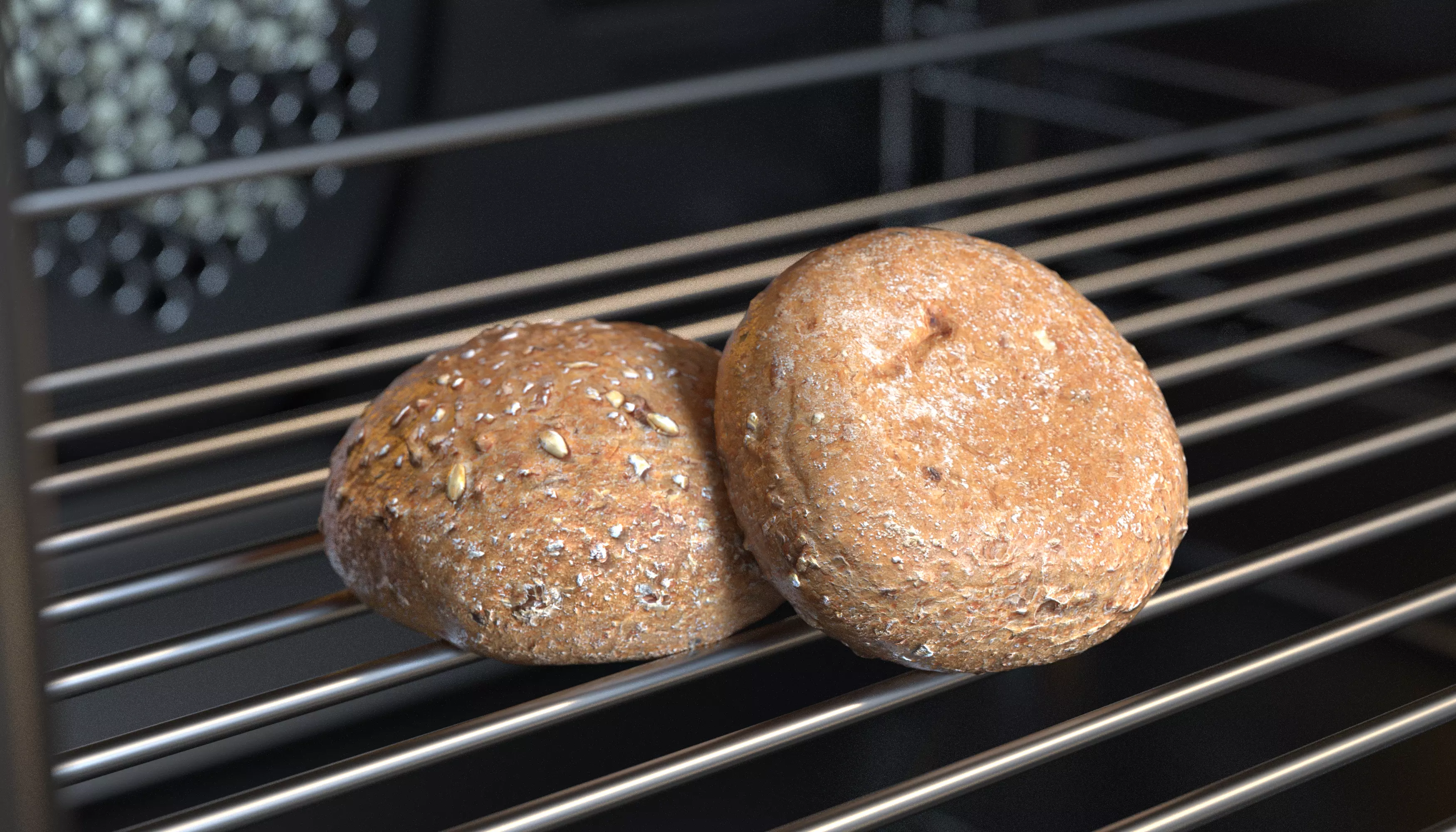 Brown Bread Bun Photoscan Low-poly 3D model_0