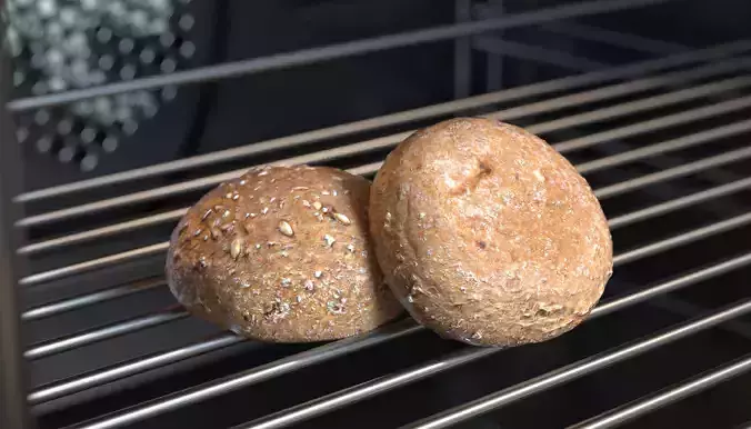 Brown Bread Bun Photoscan Low-poly 3D model