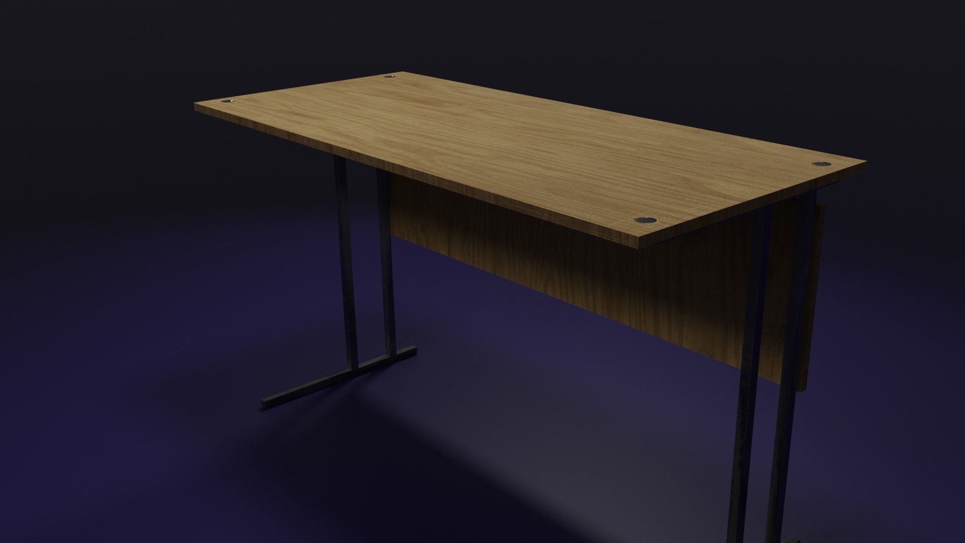 School Desk Low-poly 3D model_2