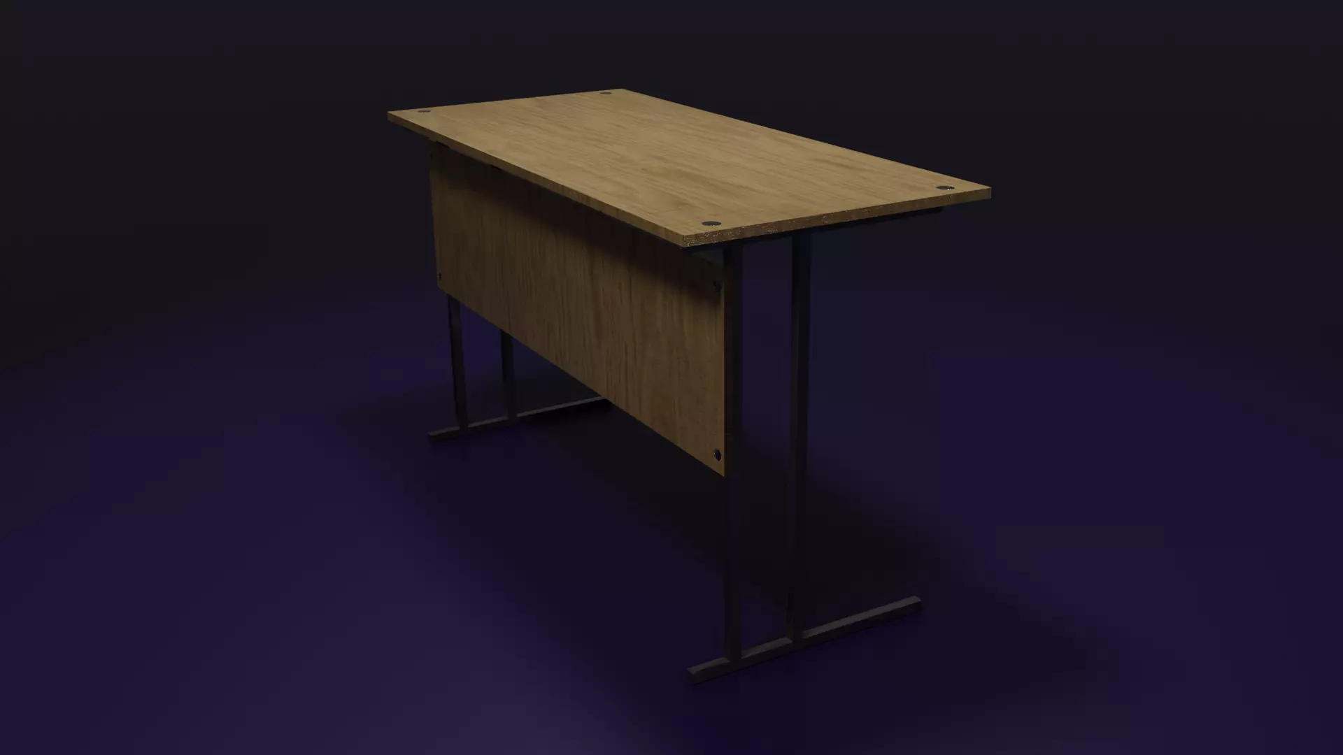 School Desk Low-poly 3D model_0